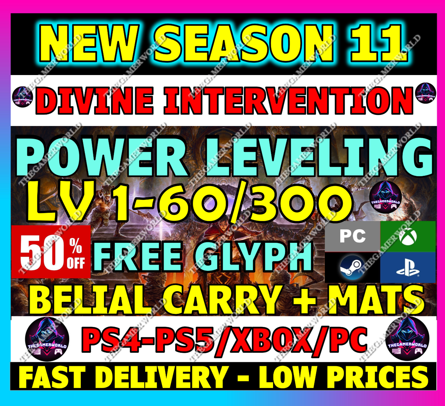 🔥DIABLO 4 SEASON 11✨POWER LEVELING✨GLYPH PIT RUN GOLD MATS RUNES✨✅PC PS XBOX✅+