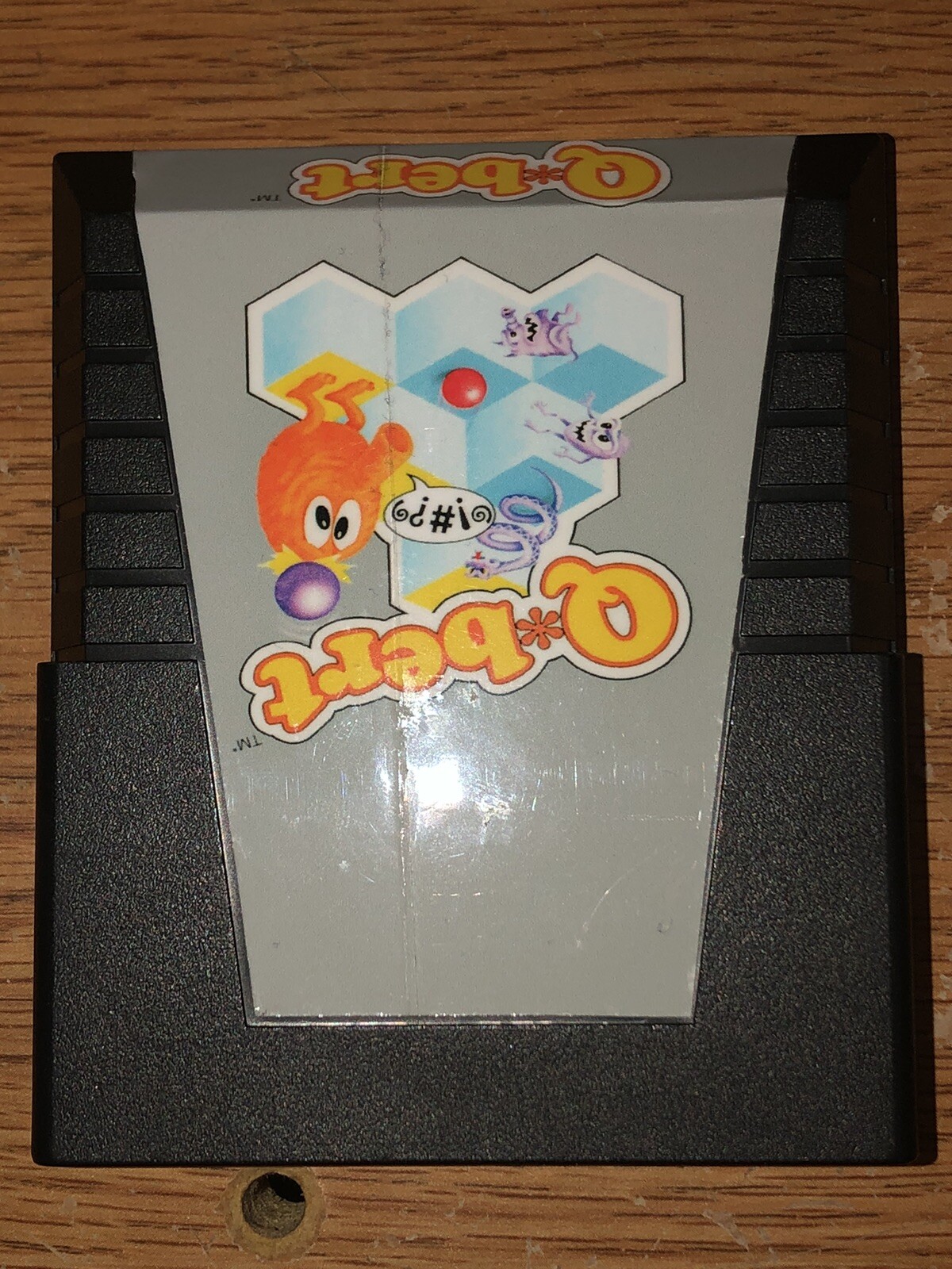 Qbert Atari 2600 Cleaned Thoroughly- Unbranded Label – revived Tested Working.