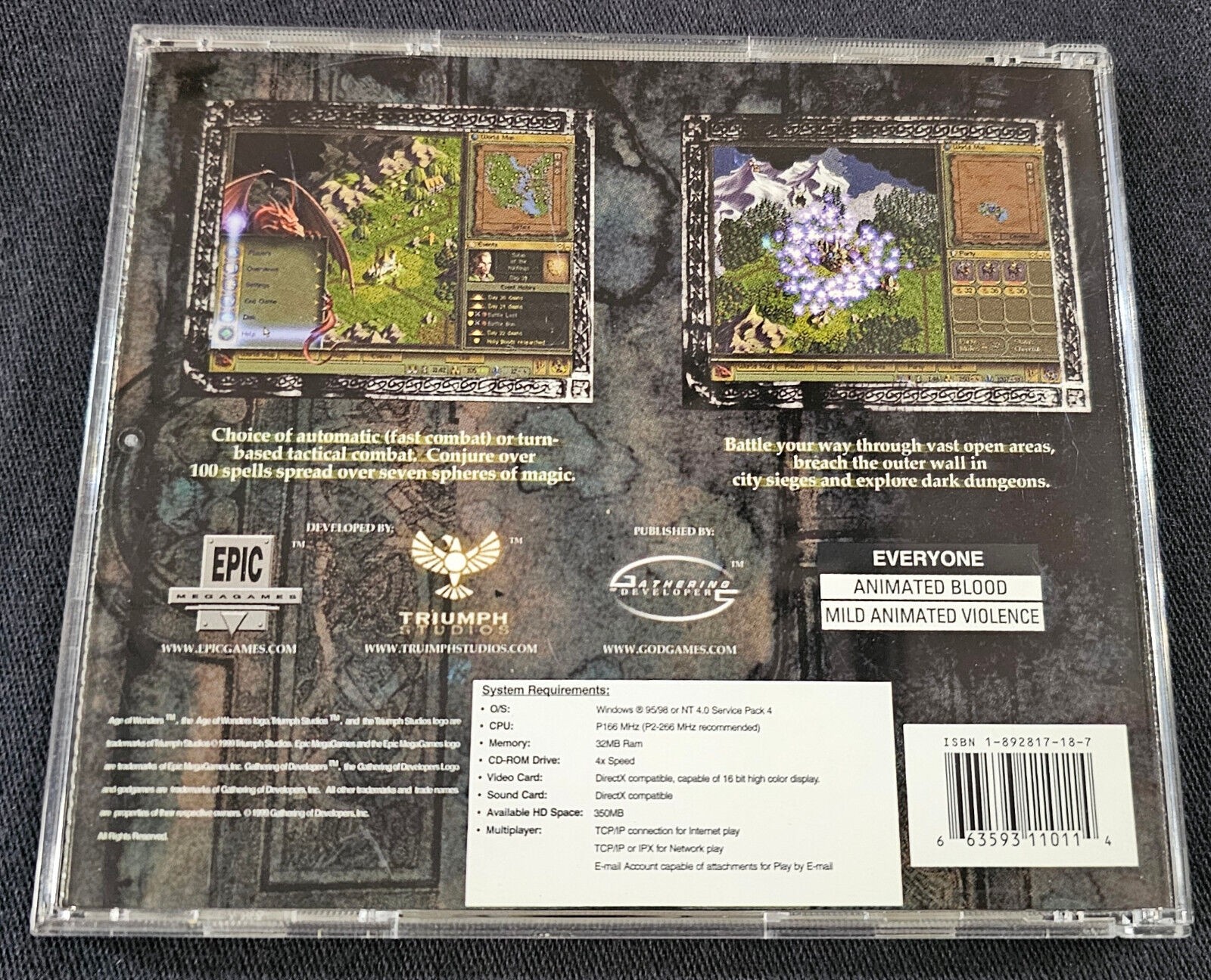 Age of Wonders (PC, CD-ROM, 1999) Big Box – CIB