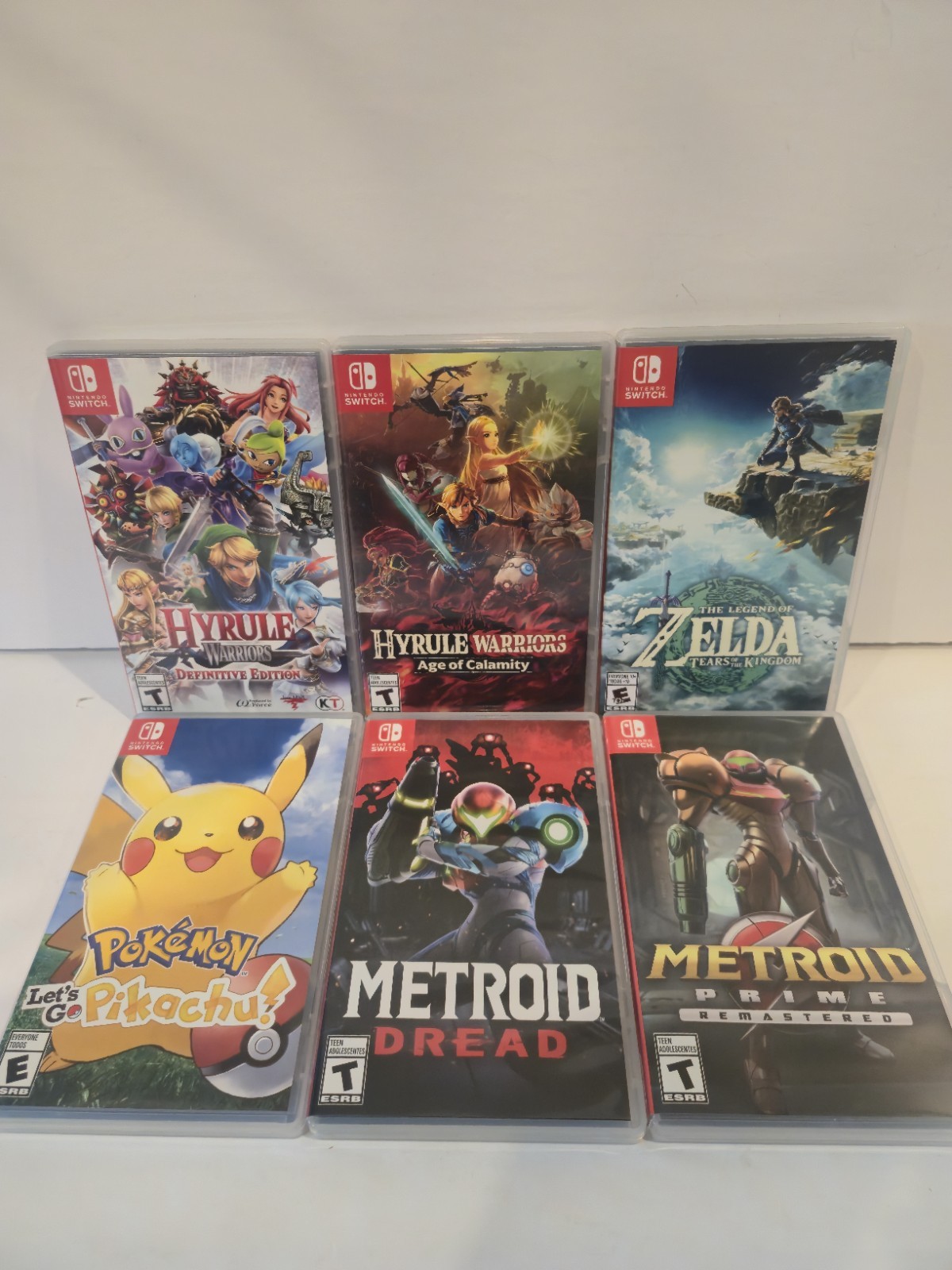 Lot Of 6 Nintendo Switch Games Hyrule Warriors, Metroid, Pokemon, Zelda CIB