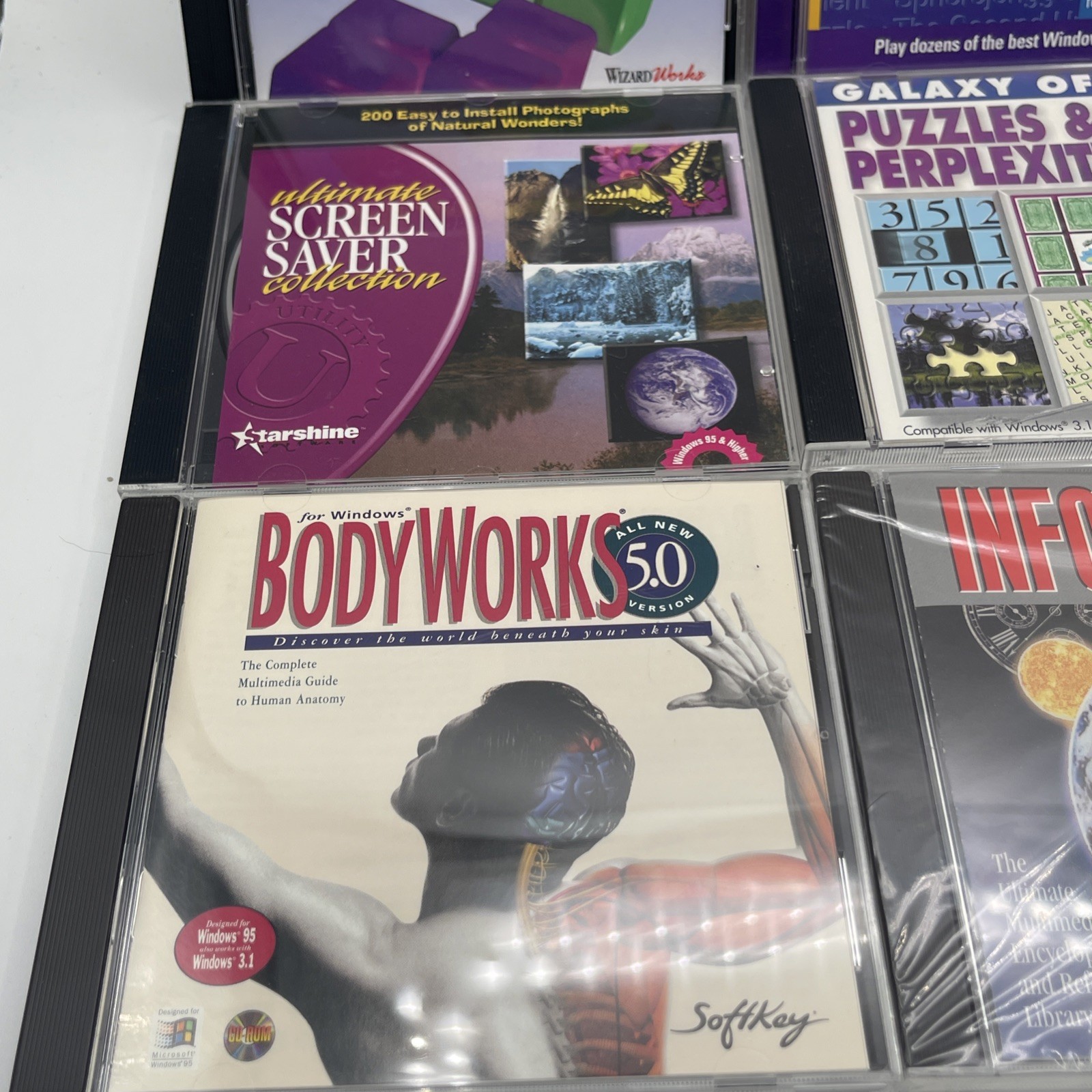 Windows 95 Games Lot PC CD-ROM Software Games Puzzles Screen Savers & More