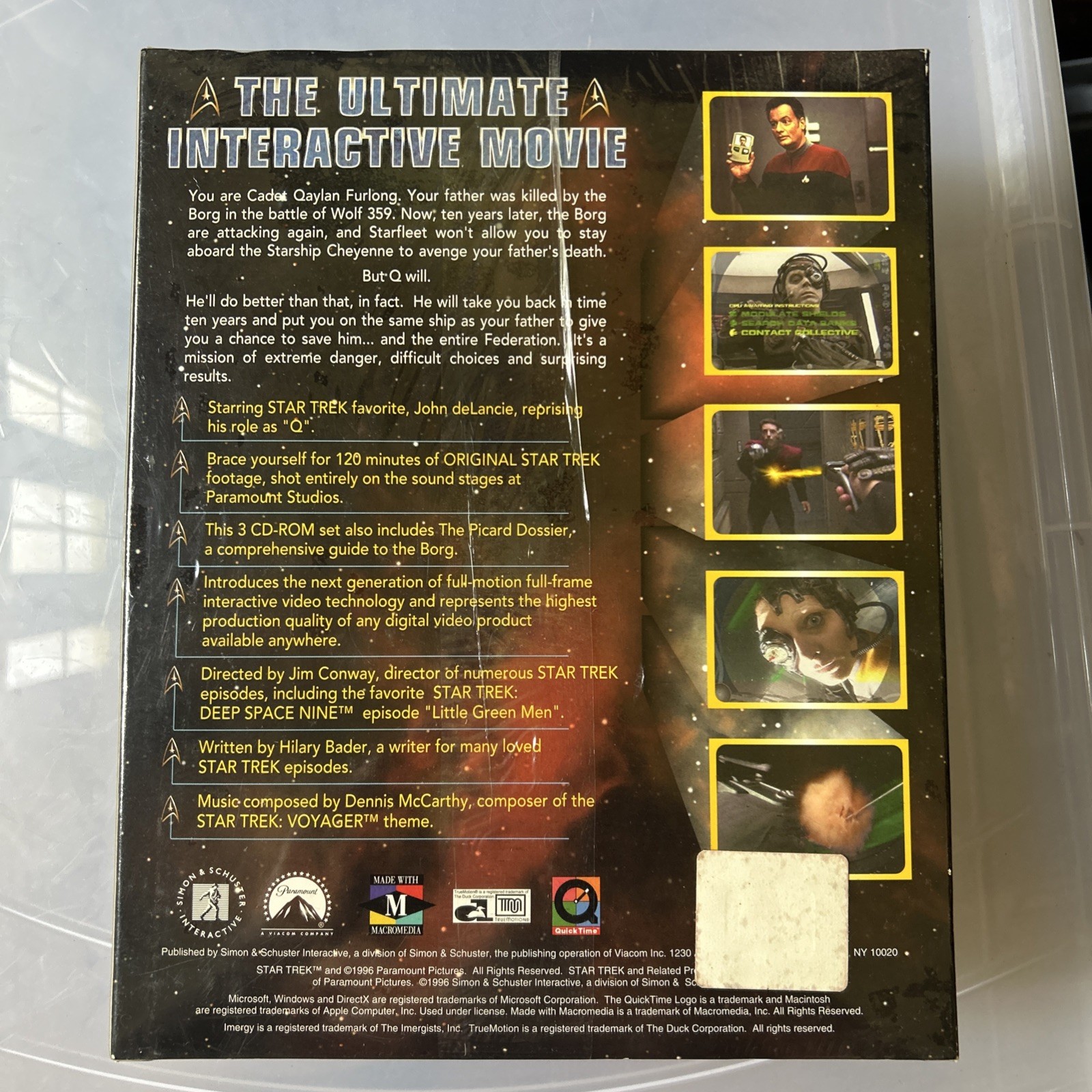 VINTAGE Star Trek Borg 1996 PC Game – Interactive Movie w/ Big Box NEW Sealed!