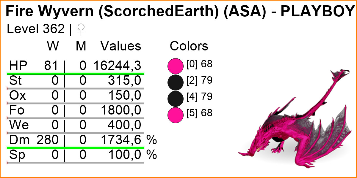 Fire Wyvern TOP STATS Clone Ark Survival Ascended Official PVE