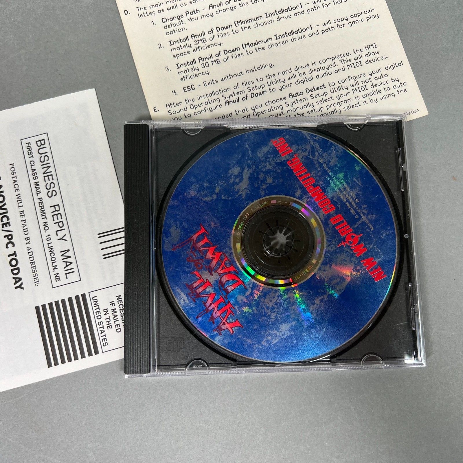 COMPLETE Anvil of Dawn Big Box PC (IBM) CD-ROM Game & Manual New World Computing