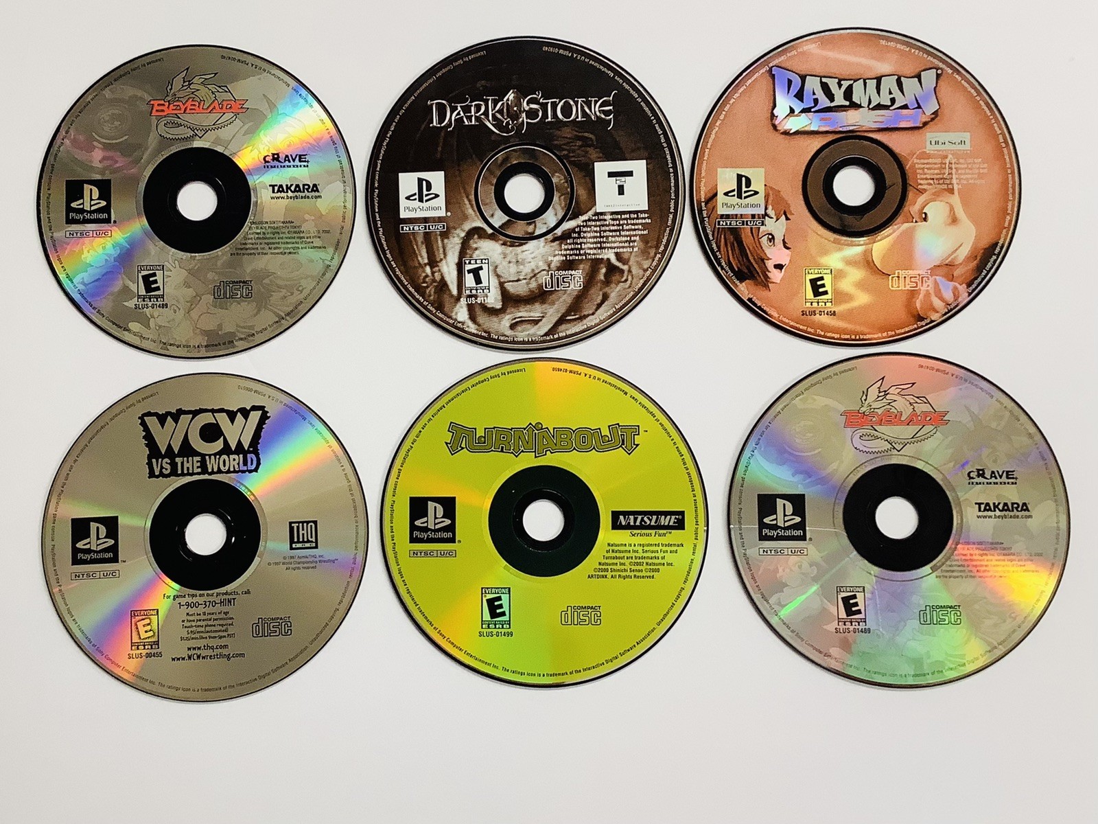 Sony PlayStation 1 – lot of 6 – Disc Only! FREE SHIPPING G (TL-23)