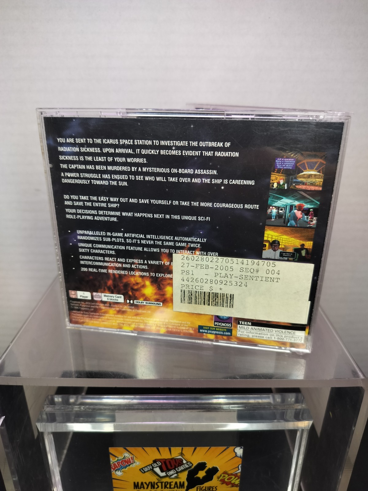 Sentient (Sony PlayStation 1, 1996) CIB AS-IS UNTESTED