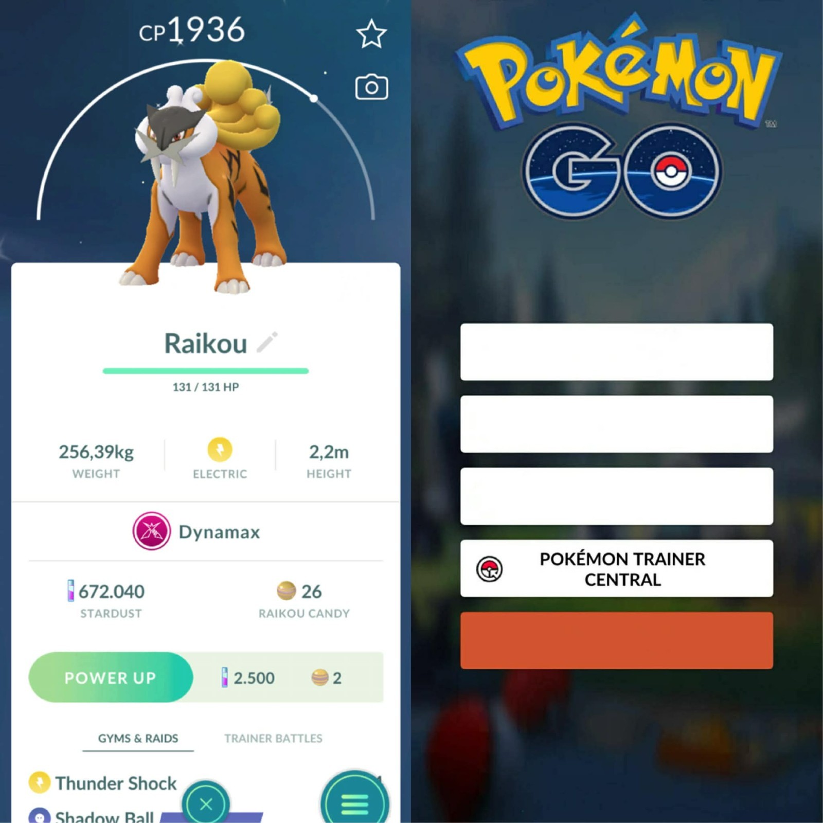 Pokémon Go | Shiny Dynamax Raikou ✨ Mini PTC 80k Stardusts