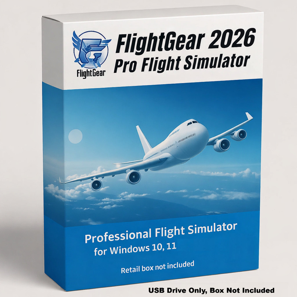 Flight Gear 2026 – Professional Flight Simulator Software For Windows on USB