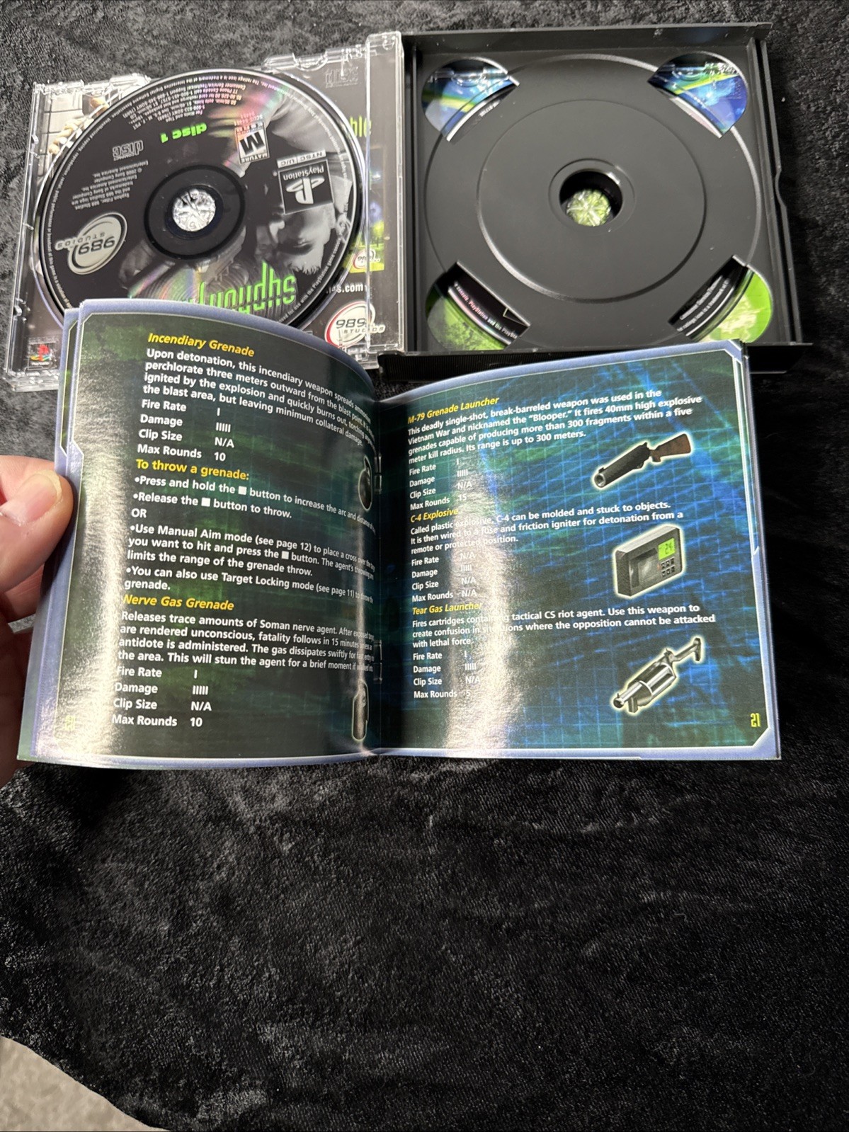 Syphon Filter 1 & 2 PS1 Bundle + Survival Kit Inserts Manual Phone Card