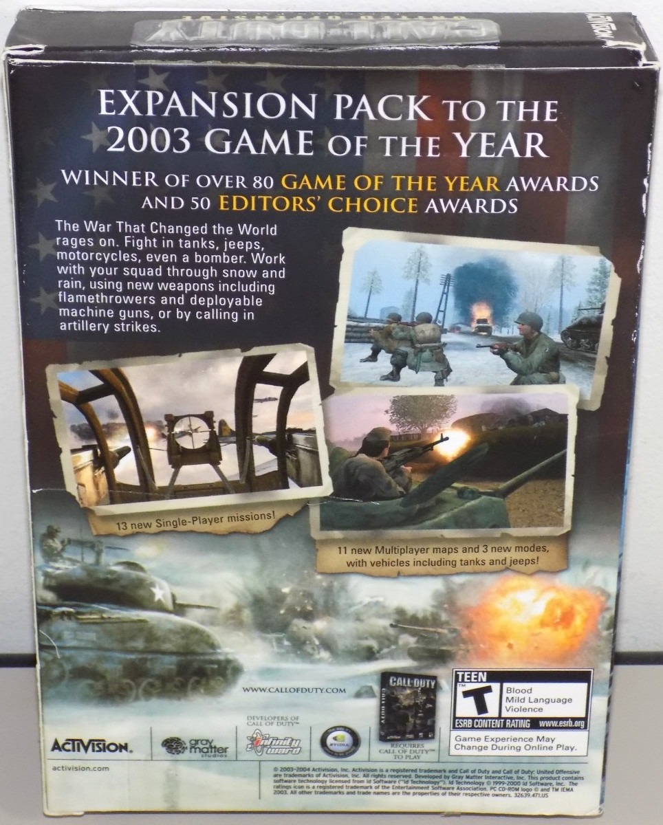 CALL OF DUTY UNITED OFFENSIVE EXPANSION PACK PC GAME BOX COMPLETE „NICE“