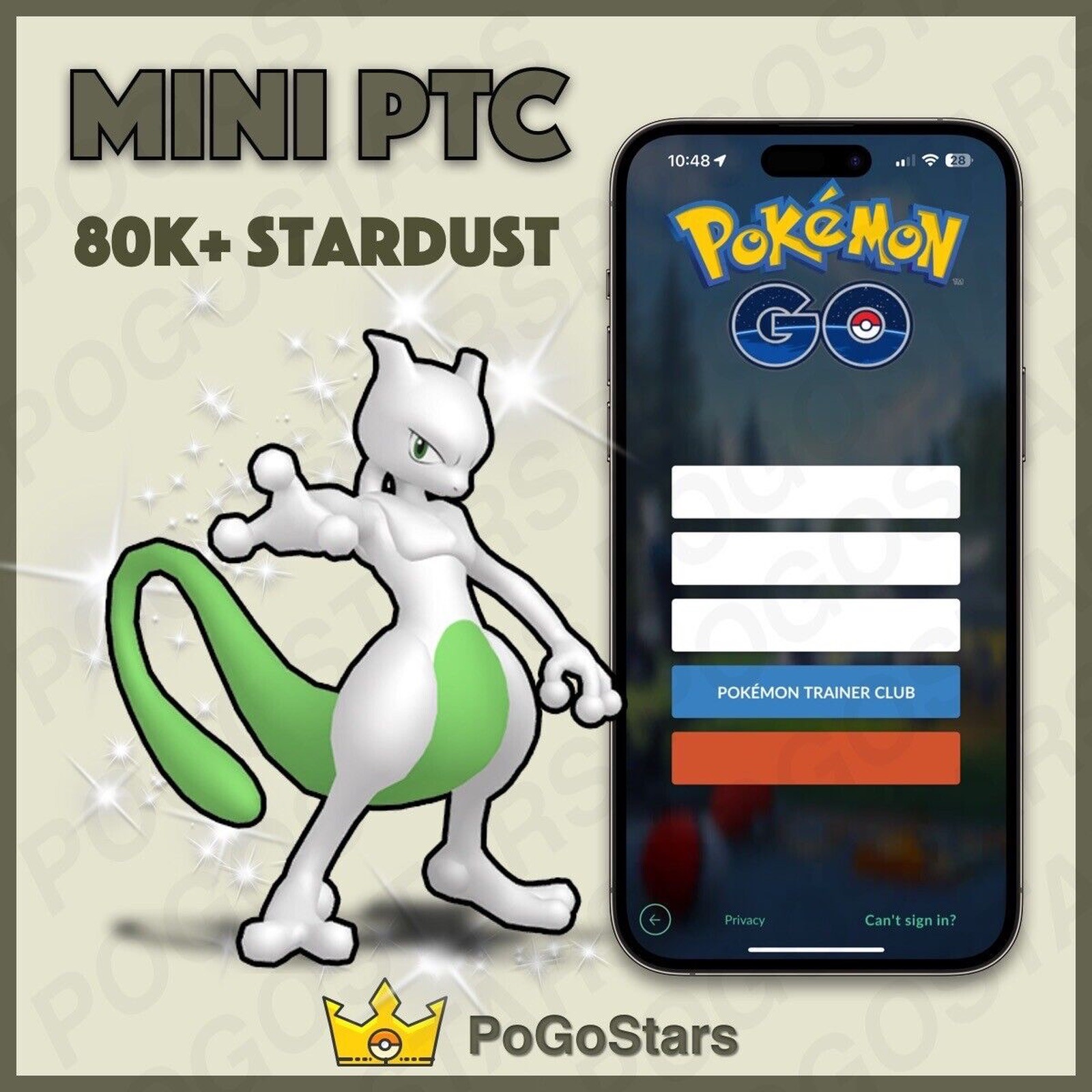 Pokémon PTC GO – Shiny Mewtwo – 80K Stardust✨Read Description✨