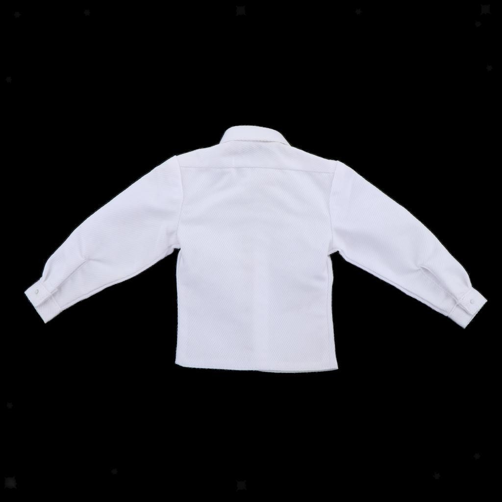1:6 Man Dress Long Sleeve Shirt for DML 12“ Male Body Action Figure Accs White
