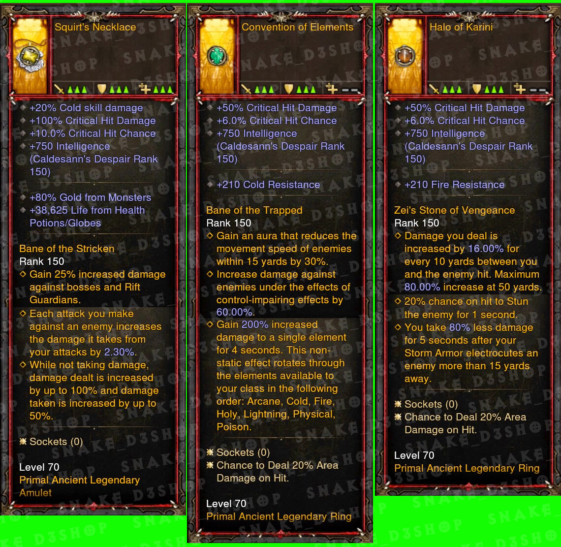 Diablo 3 – Unmodded Primal Wizard Set – Tal Rasha’s Elements V.3