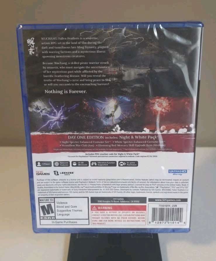 Wuchang: Fallen Feathers (Day One Edition) Sony PS5 PlayStation 5, 2025) New