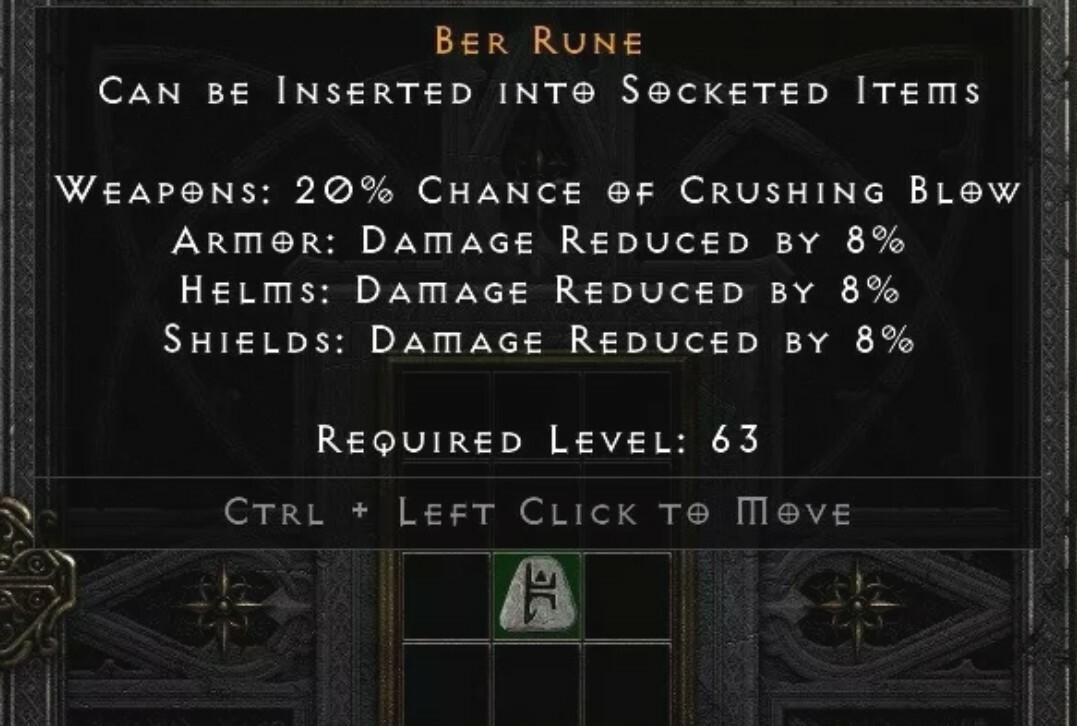 Ladder S3 Ber Rune ⭐ PC – Diablo 2 Resurrected D2R Softcore Any Region Softcore