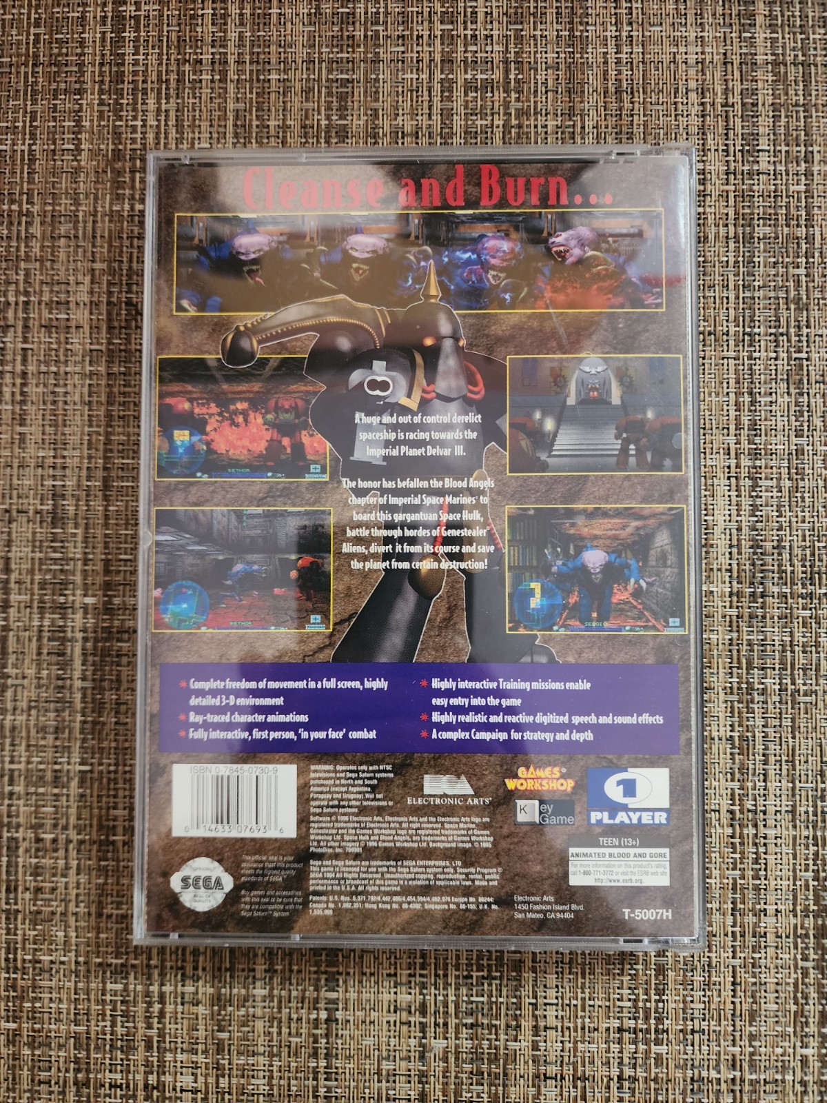 Space Hulk: Vengeance of the Blood Angels (Sega Saturn, 1996) CIB w/Reg Card VG