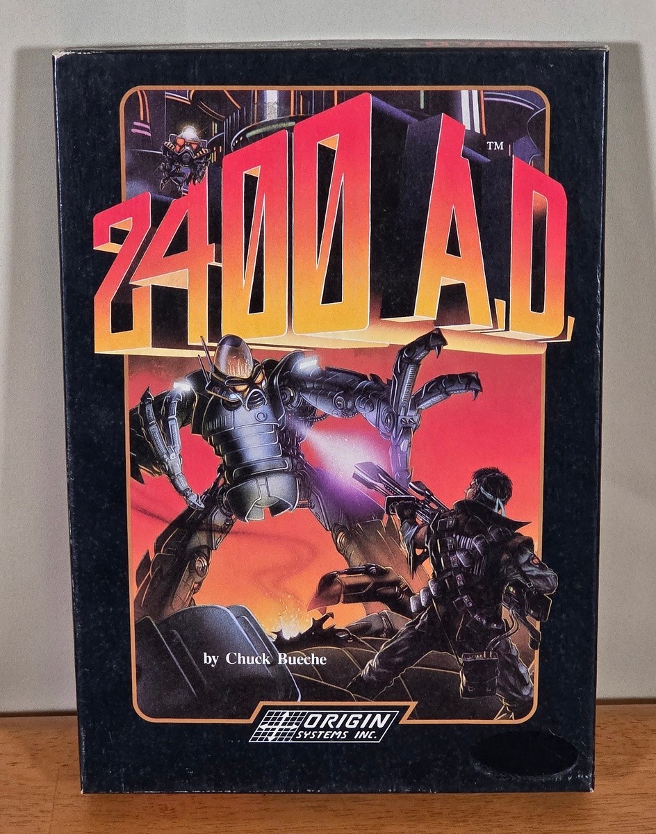 2400 A.D. Origin 5.25″ IBM Tandy PC Big Box Game Complete CIB Map Robot Figures