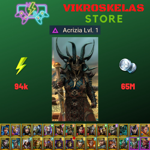Raid Shadow Legends | Starter acc with Acrizia : 94k energy / 26 Legendary hero