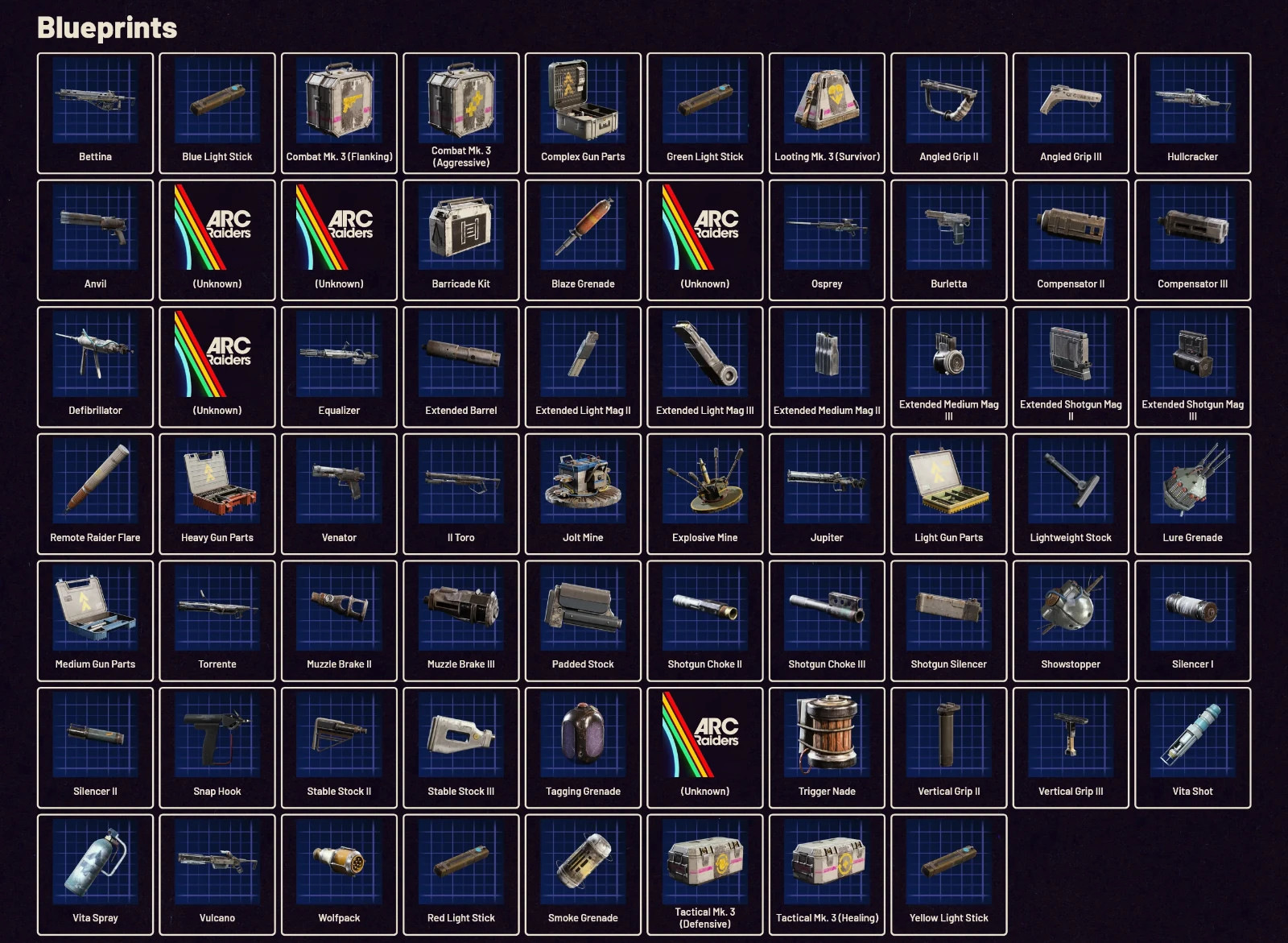 ARC Raiders ALL Blueprints Weapons GEAR ⭐Fast Delivery ⚡