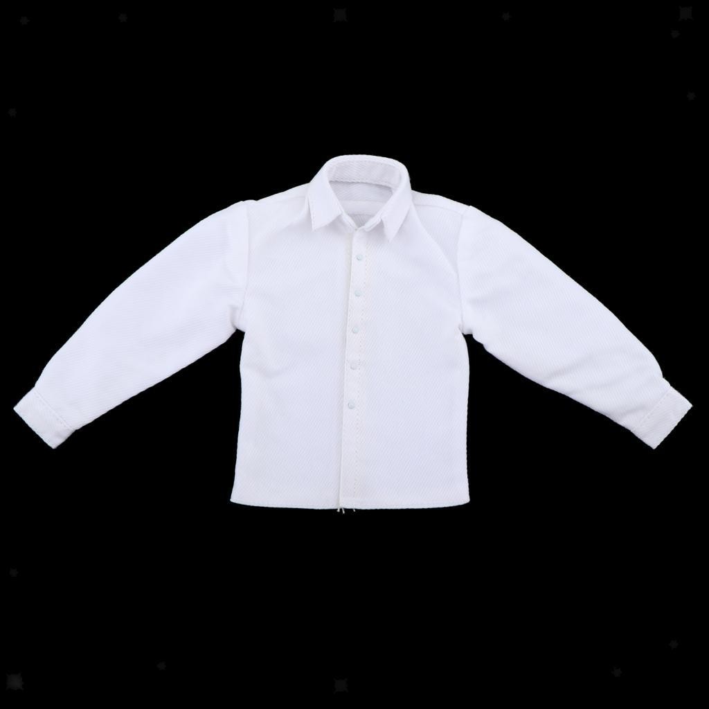 1:6 Man Dress Long Sleeve Shirt for DML 12“ Male Body Action Figure Accs White
