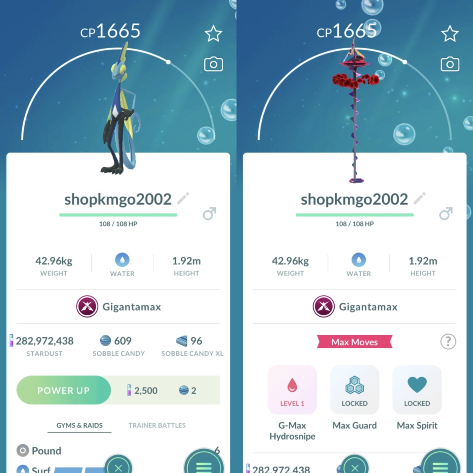 Pokémon Non Shiny Gigantamax Inteleon – Read description