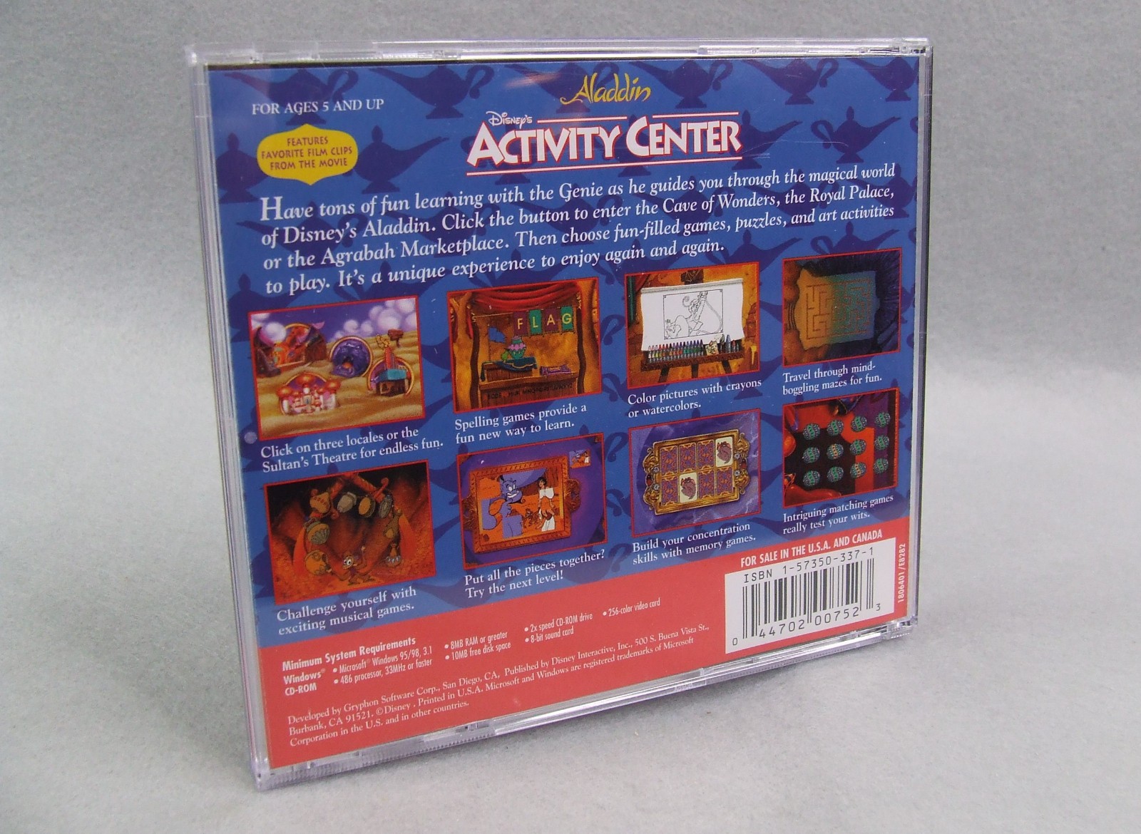 Disney’s Aladdin Activity Center PC CD-ROM Windows / Mac Ages 5 And Up