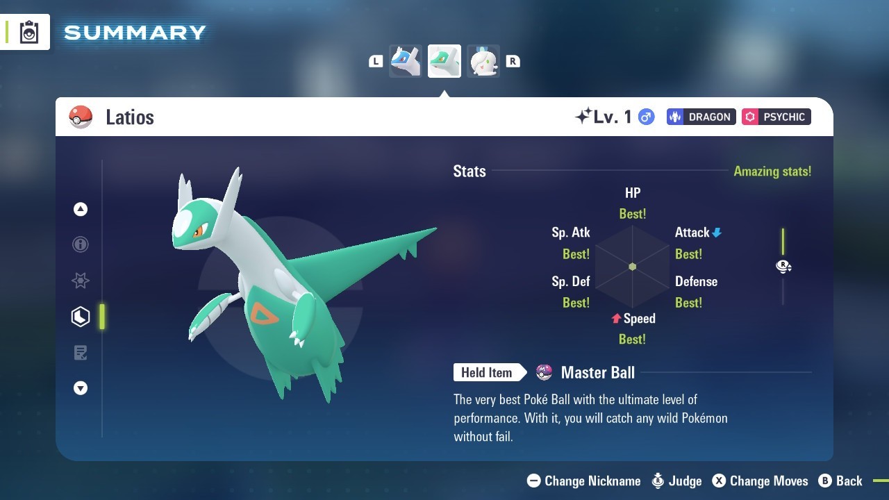 Choose Low Level Legendary Pokemon Shiny or Non-Shiny Legendaries Legends Z-A ZA