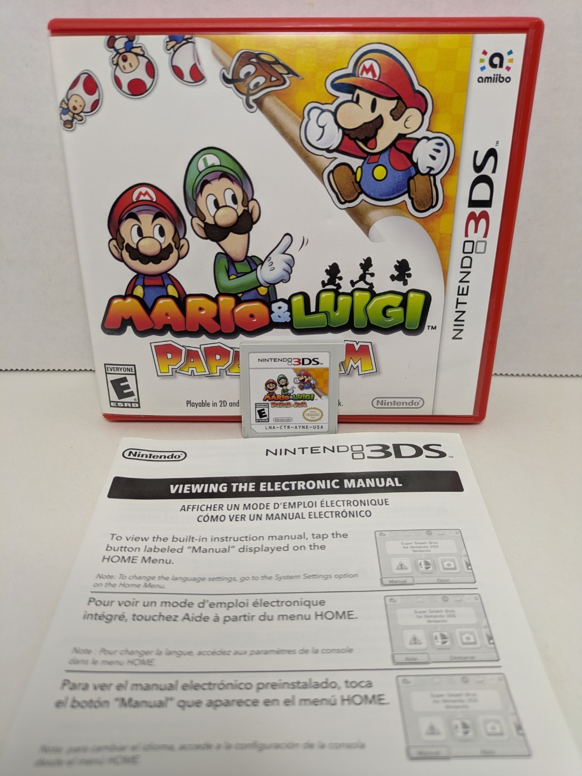 Mario & Luigi: Paper Jam (Nintendo 3DS, 2016) *SEE PHOTOS* Authentic Tested