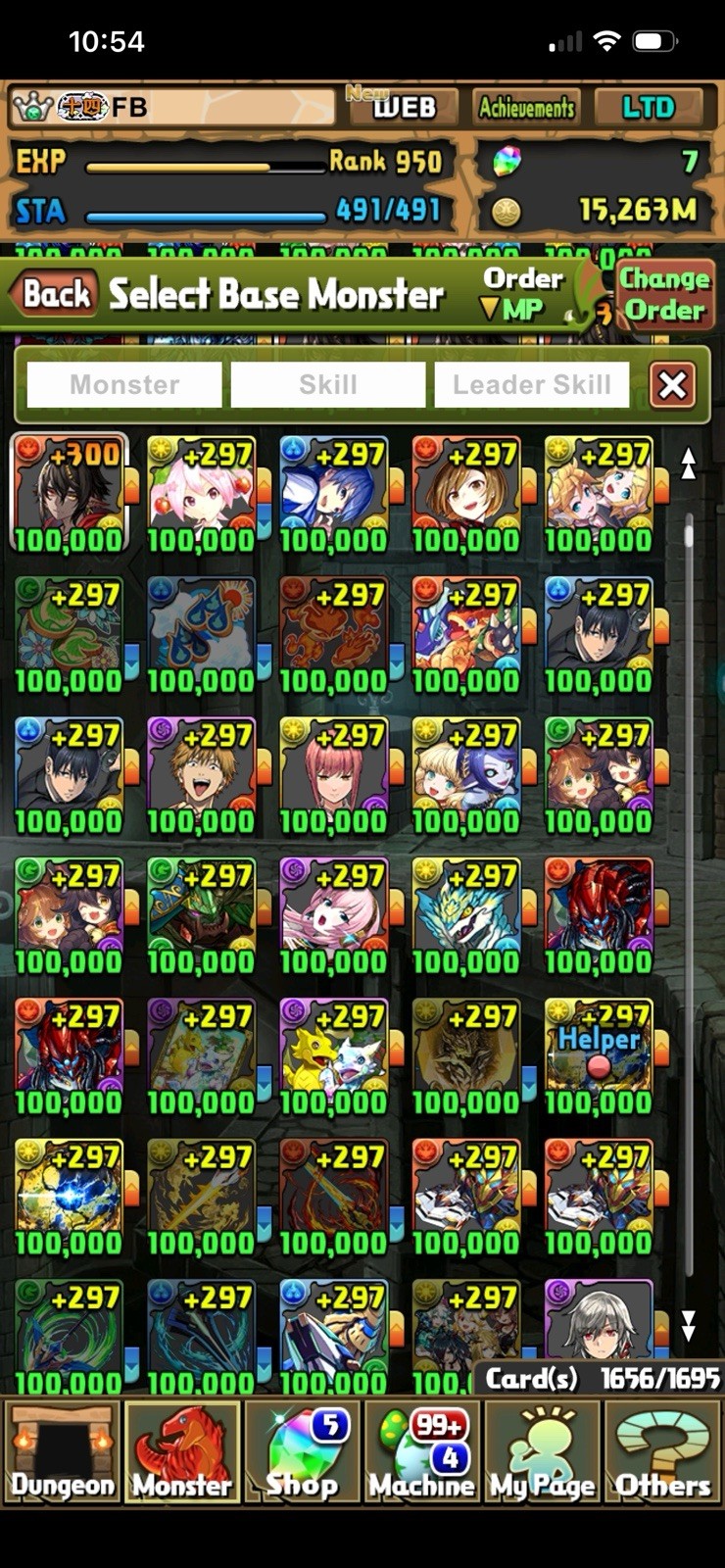 Puzzle and Dragons Account Rank 950 Android iOS Multiplayer