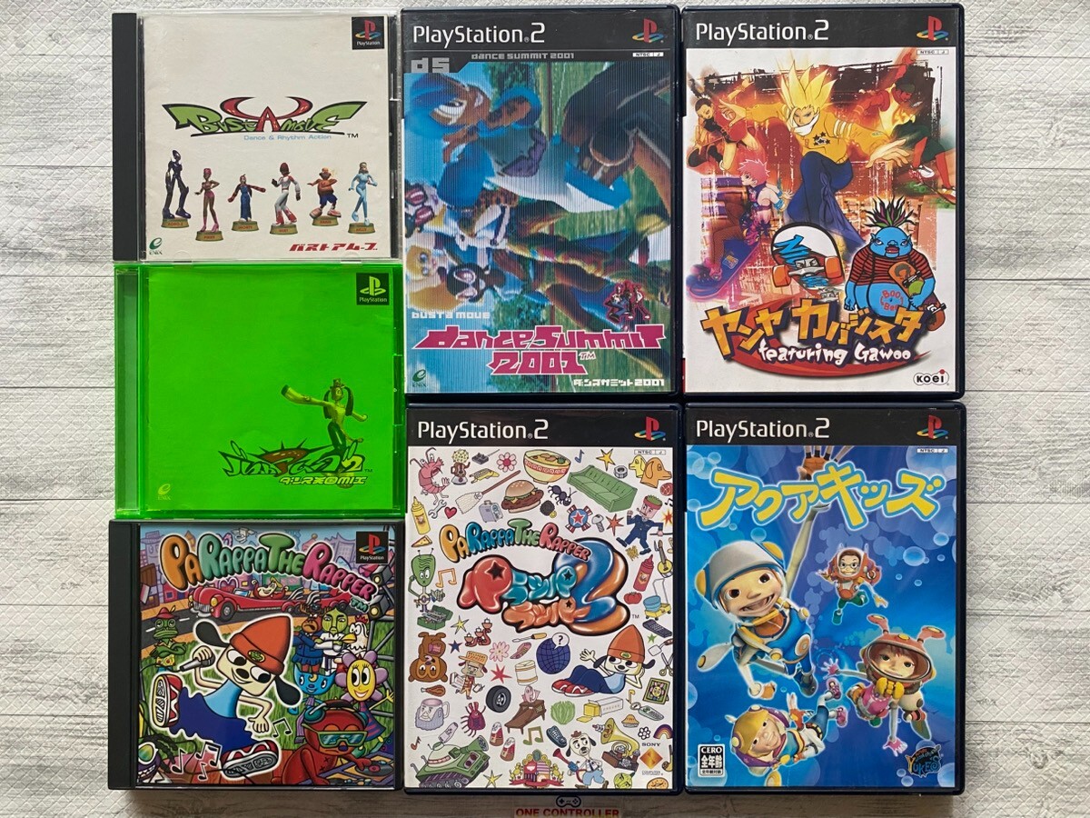 SONY PS 1 2 Bust A Move & PaRappa the Rapper & dance summit & Yanya & Aqua Kids
