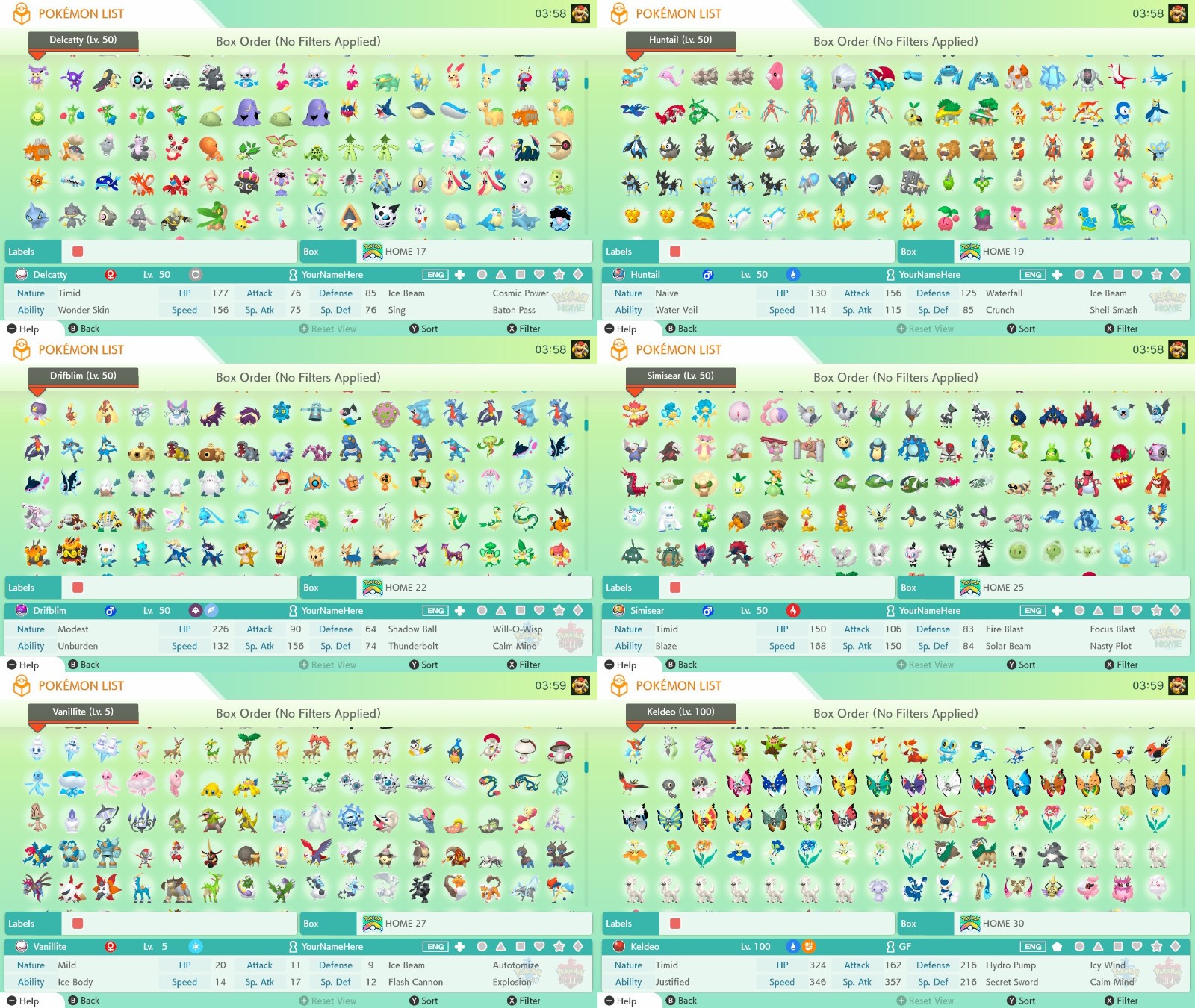 Pokemon Home All 1025 Living Dex Livedex Complete National Shiny Ultimate