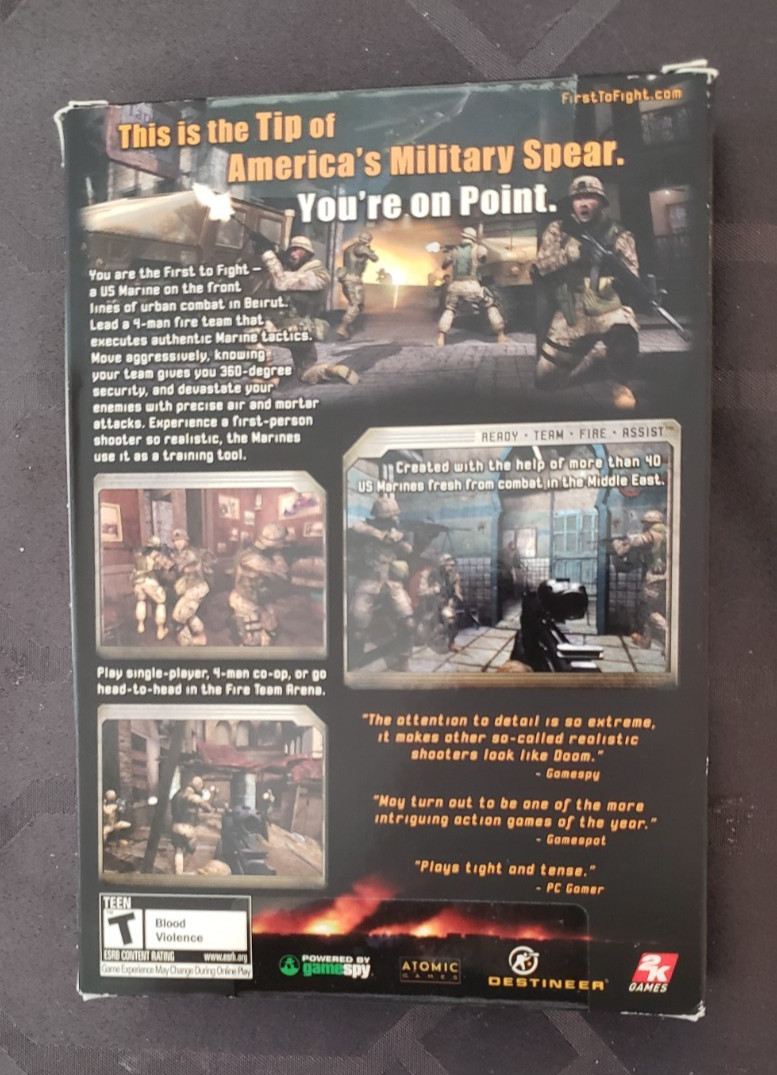 FIRST TO FIGHT – United States Marines PC CDROM 2005, box, 3 disks, manual