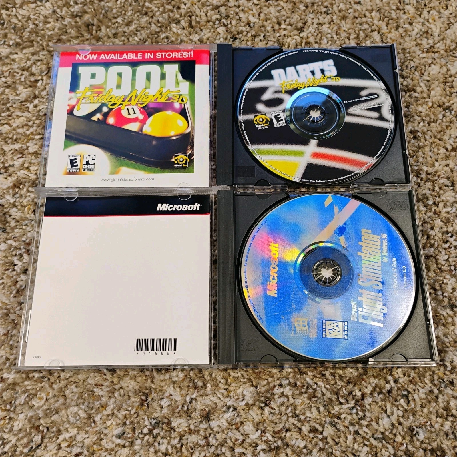 Windows 95 98 Cd Rom Lot Flight Simulator F-15 Comanche Gold WWII Fighters Darts