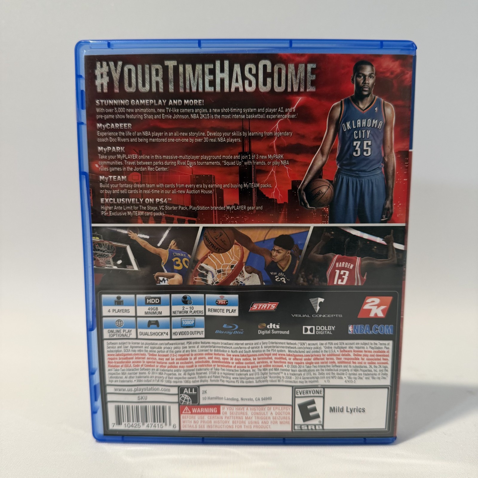 NBA 2K15 PS4 Sony 2K Sports Basketball Simulation Video Game CIB Complete