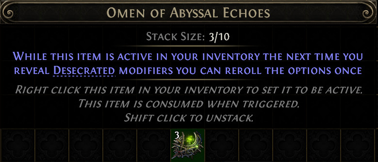 🔁3x Omen of Abyssal Echoes🔁Path of Exile 2🔁Rise of the Abyssal Softcore🔁