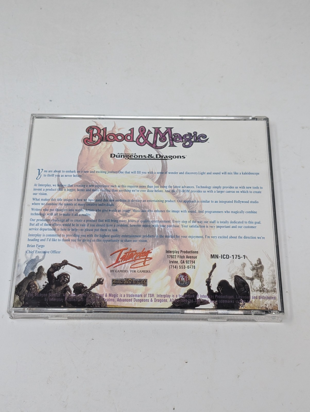 Vintage Blood and Magic AD&D PC Game 1996 Dungeons And Dragons CD ROM Interplay