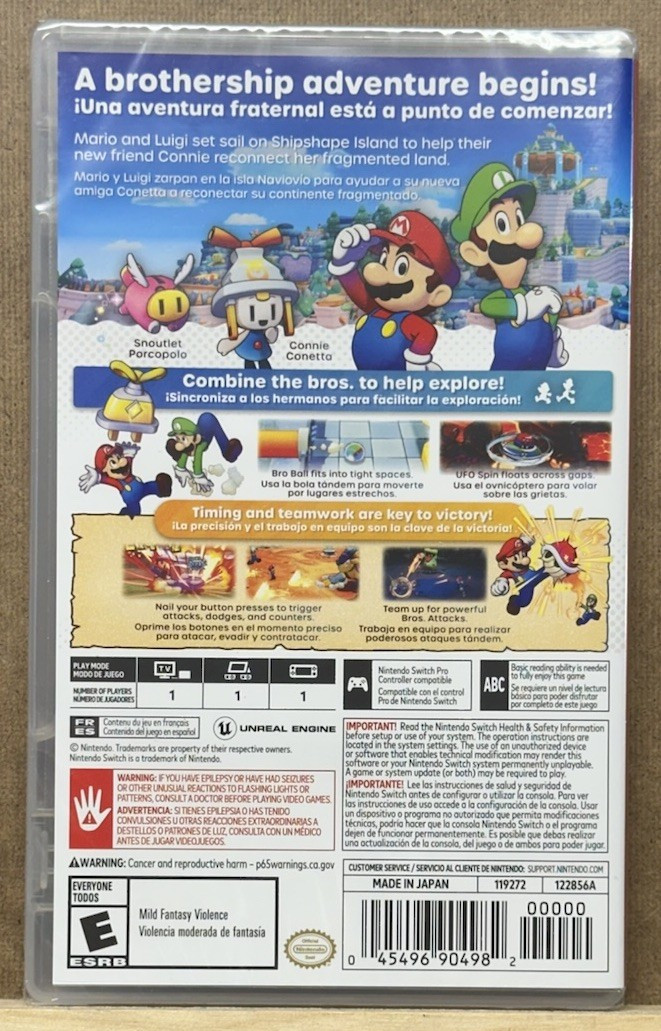 Nintendo Mario & Luigi: Brothership Switch E NTSC-U/C Action RPG Multiplayer