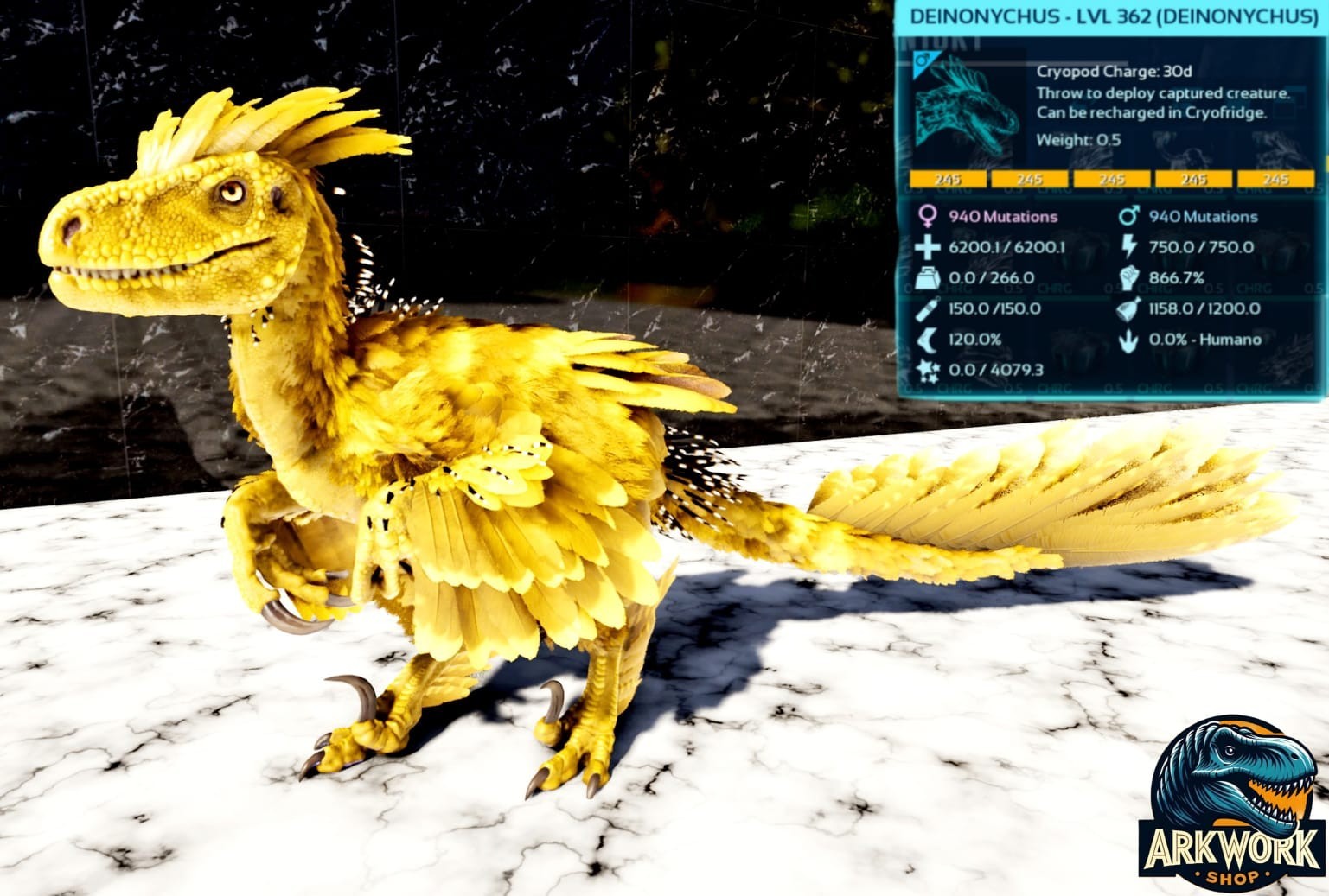 🦖ARK Survival Ascended Deinonychus Top Stats PVE PS5/XBOX/PC