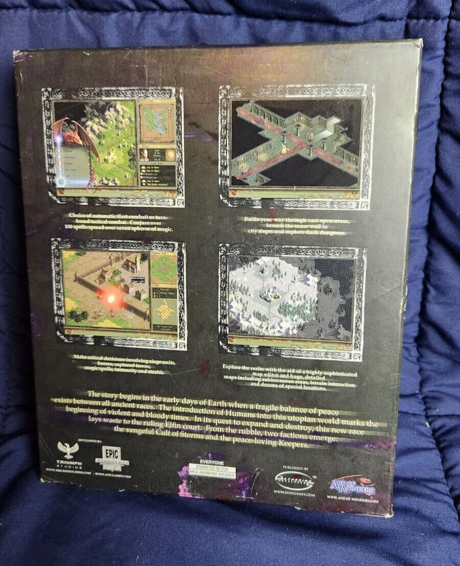 Age Of Wonders Big Box (PC, CD-ROM, 1999) Epic Games Complete Sealed Wear on Box