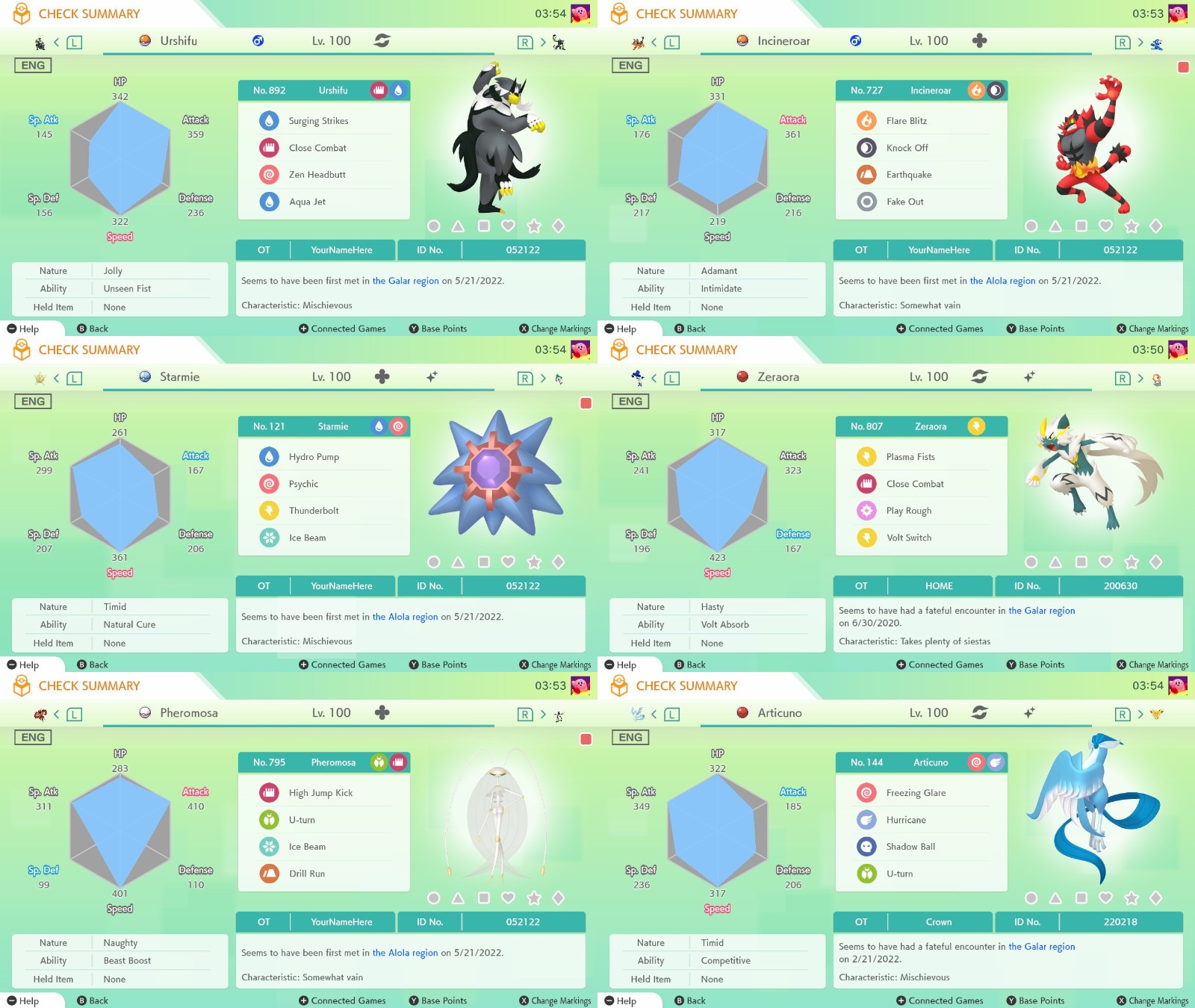 Pokemon Home All 1025 Living Dex Livedex Complete National Shiny Ultimate