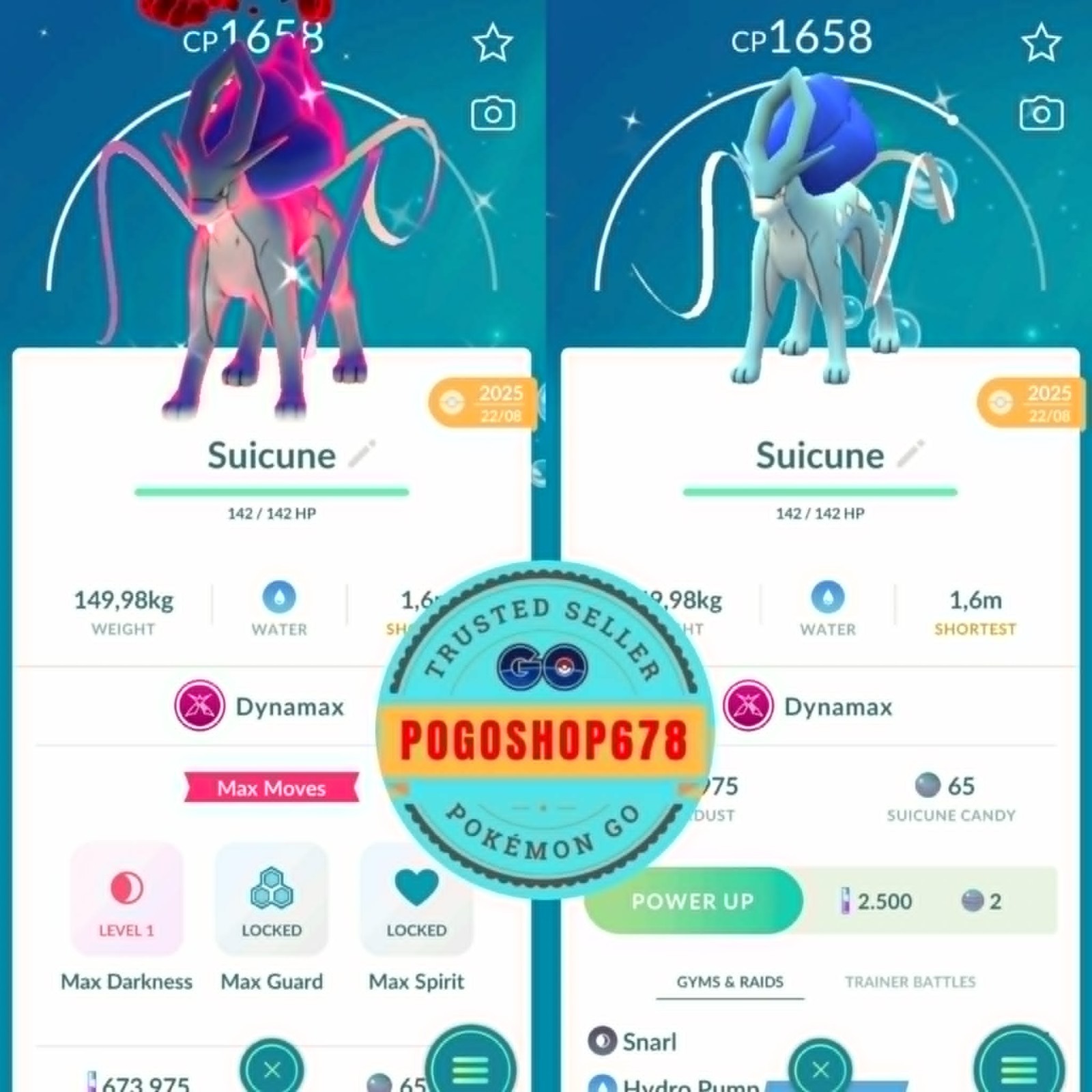 Pokémon PTC Go – Shiny Dynamax Suicune ✨
