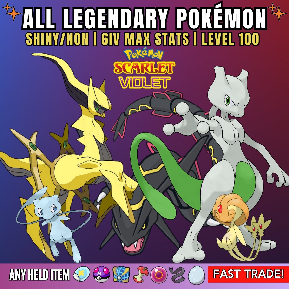 Choose Any SHINY LEGENDARY Pokemon – Pokemon SCARLET & VIOLET ✨