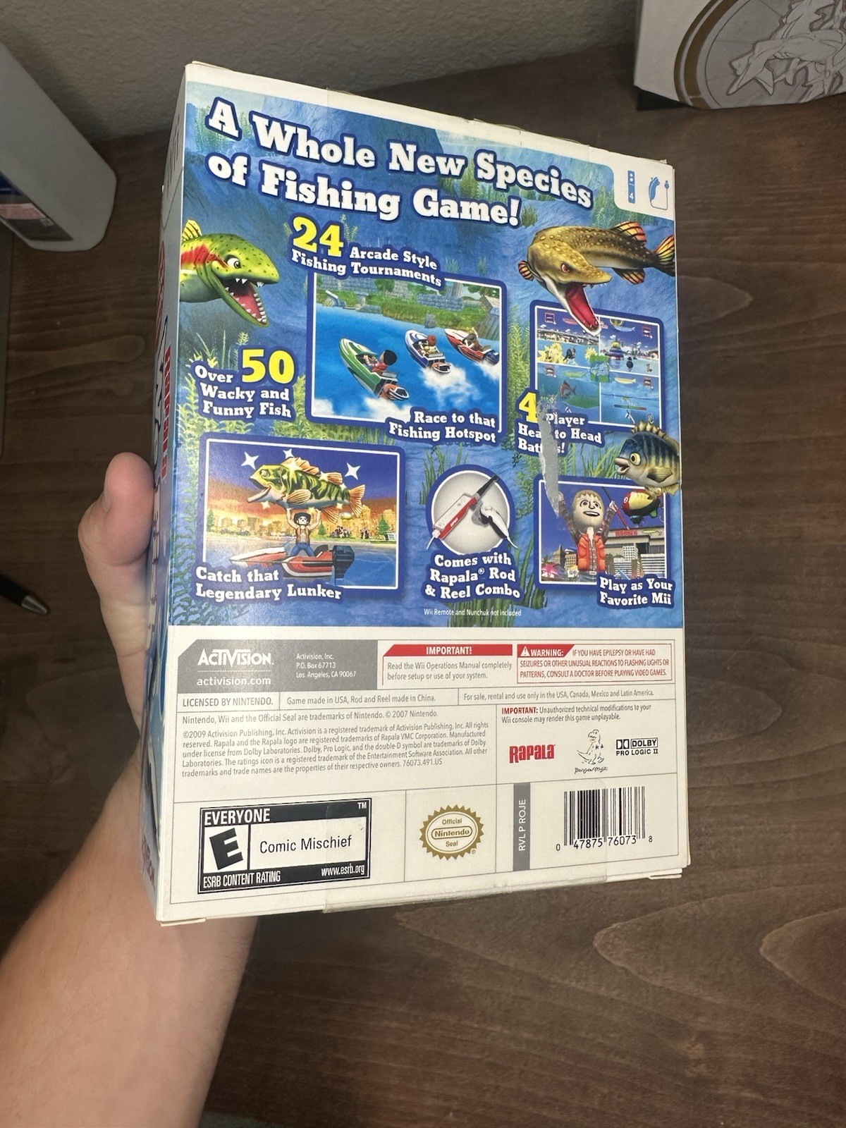 Nintendo Wii Rapala: We Fish with Fishing Rod Complete In Box! Nice Shape