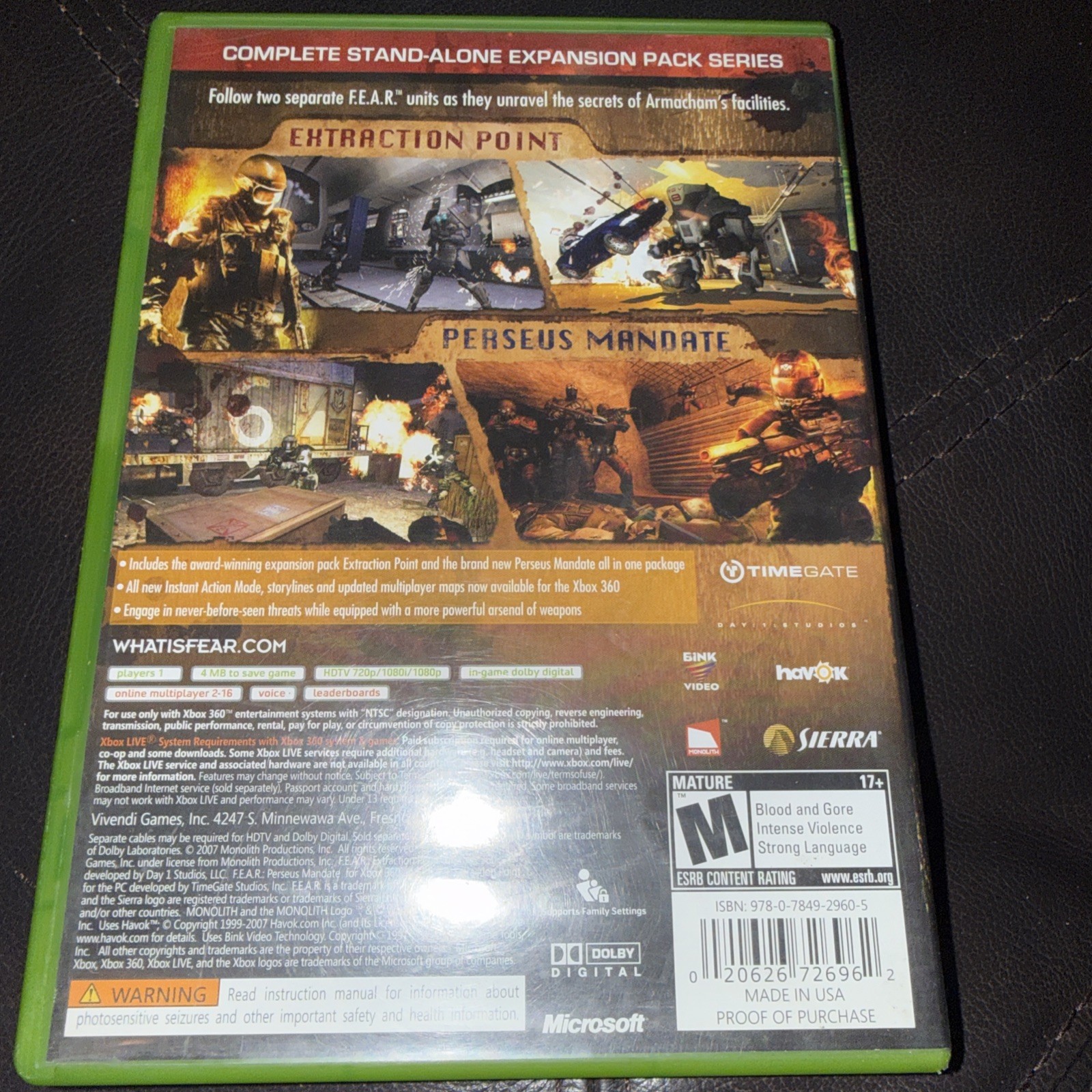 F.E.A.R. Files Complete Stand-alone Expansion Pack Series (Microsoft Xbox 360)