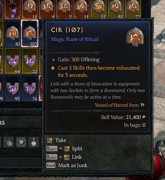 CIR Rune – Softcore Seasonal or Eternal – Vessel of Hatred – 🔥DIABLO 4