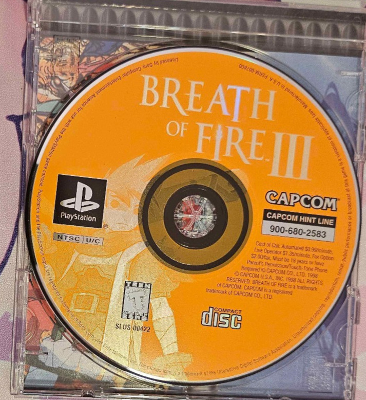 Breath of Fire III (PlayStation 1)[PS1] – Game and Case [NO MANUAL!]