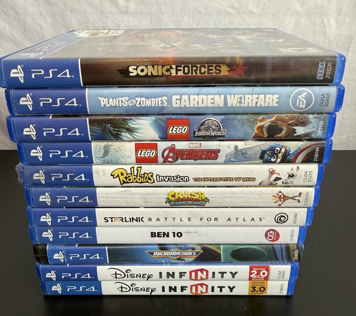PS4 Lot of (11) Video Games All Rated E for Everyone Sonic Lego Disney Crash