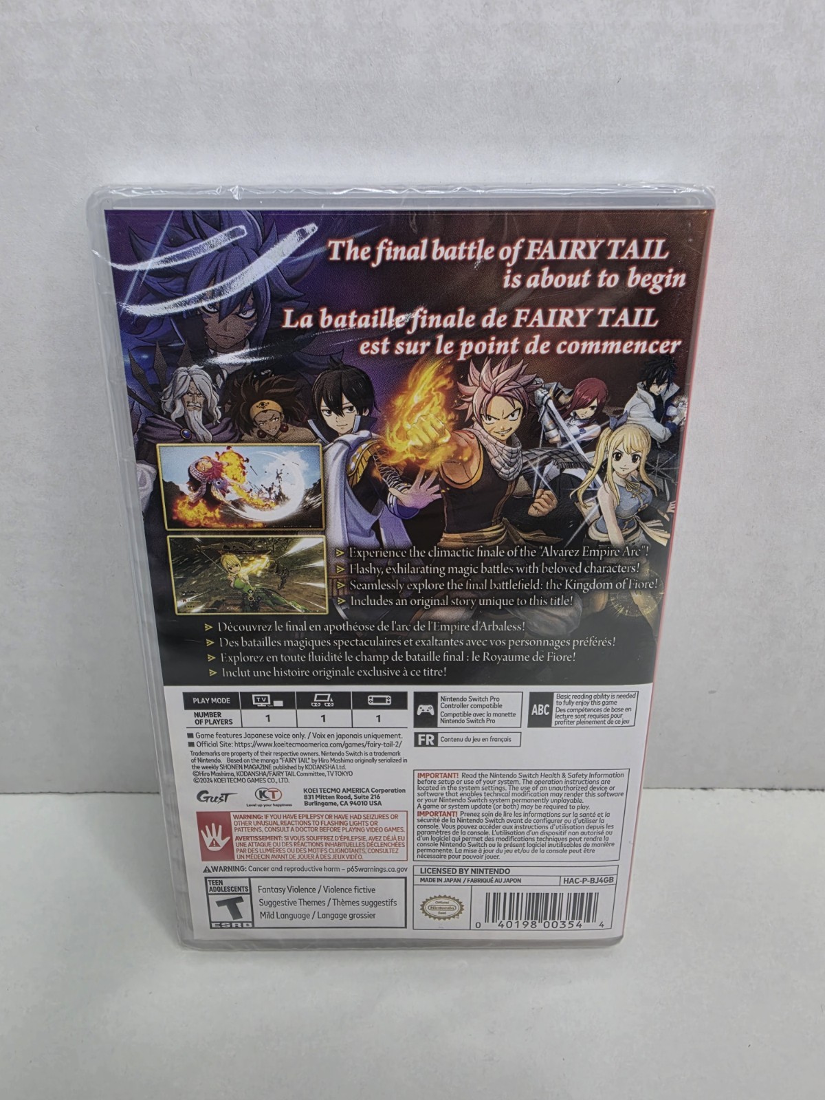 Fairy Tail 2 Nintendo Switch Brand New Factory Sealed ESRB Action RPG Game