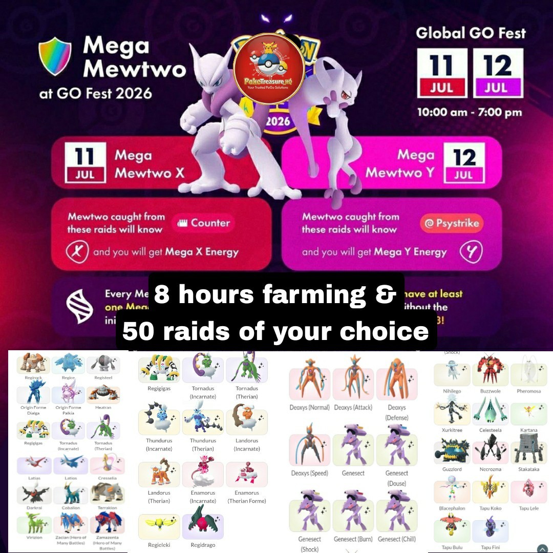 POKEMON GO FEST Global 2026 | Day 2 July 12 | 8hr Event Participation + 50 Raids