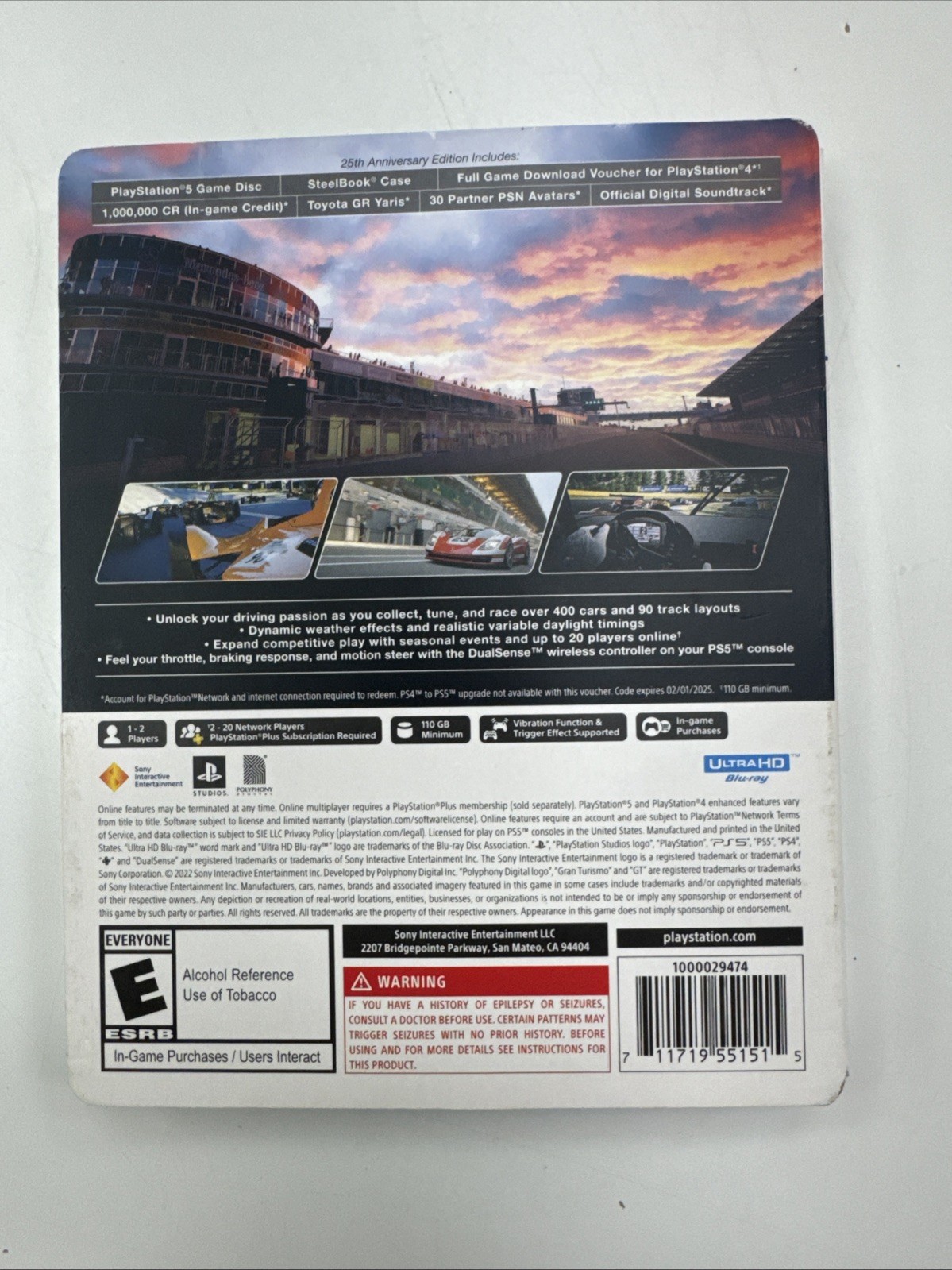 Gran Turismo 7 25th Anniversary Edition SteelBook W/ Slipcover & Insert Sony PS5